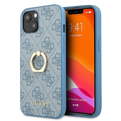 Guess 4G Ring Case - Etui iPhone 13 mini niebieski GUHCP13S4GMRBL