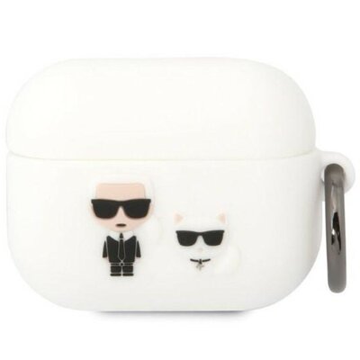 Etui ochronne na słuchawki Karl Lagerfeld KLACAPSILKCW do Apple AirPods Pro cover biały/white Silicone Karl & Choupette