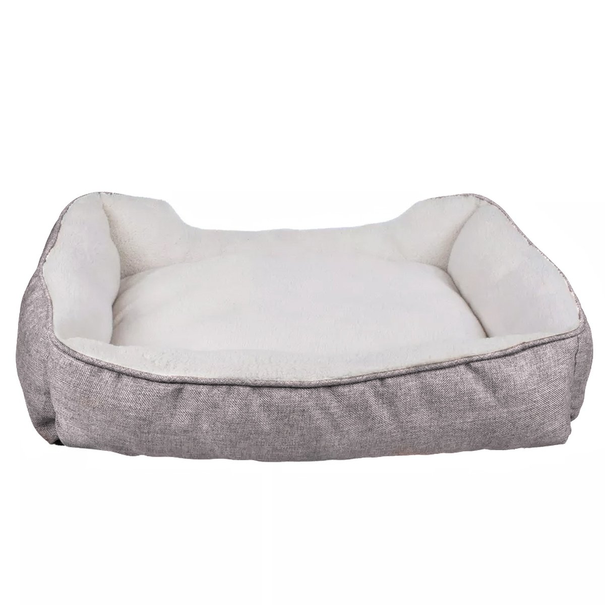 puszyste pluszowe legowisko w kolorze szarym - 60 x 47 x 13 cm - miękkie antypoślizgowe legowisko dla psa poduszka dla kota wygodna sofa dla psa sof..