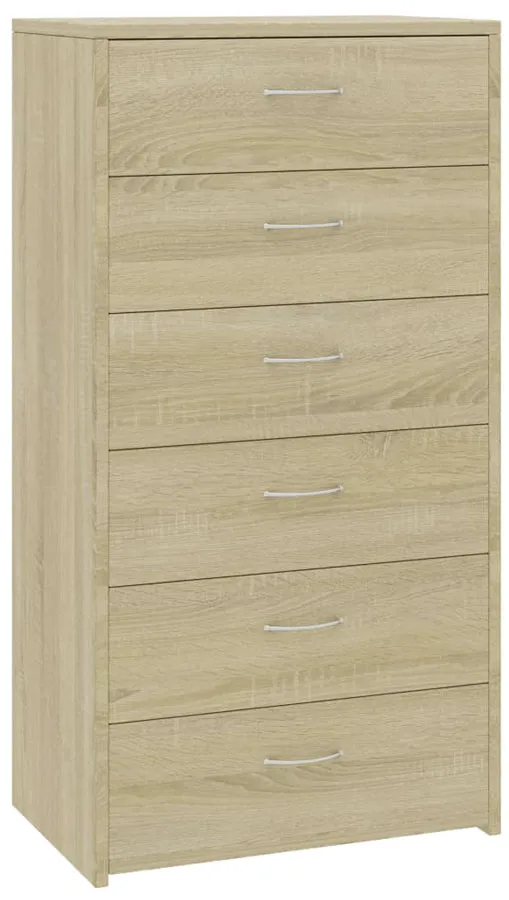 Skandynawska Komoda Z 6 Szufladami Dąb Sonoma F6-N61
