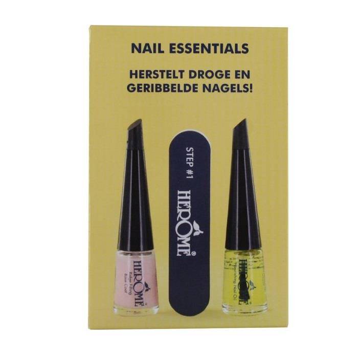 Nail Essentials zestaw olejek do paznokci 4ml + polerka + baza do paznokci 4ml