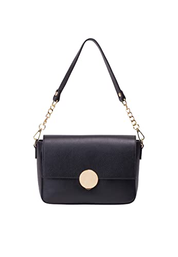 usha BLACK LABEL torebka damska skórzana nowles, czarny, jeden rozmiar