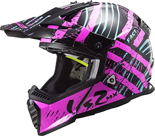 LS2, Kask cross motocykl Fast evo verve black fluo pink, XXL
