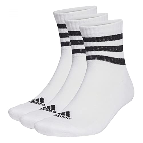 adidas Paia Di Calzini Al Ginocchio 3 paski odzież sportowa, rajstopy, czarno-białe, XL, czarny i biały, X-Large