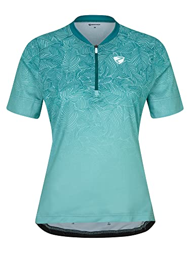 Ziener Damska koszulka rowerowa Nagoya - rower górski, rower wyścigowy - oddychająca, szybkoschnąca, elastyczna, z krótkim rękawem, Green Lake, rozmiar 40