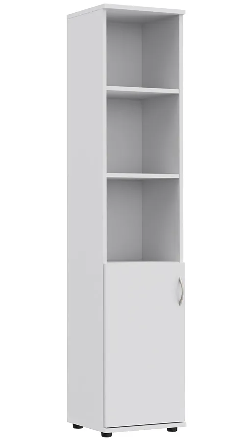 Biały wąski regał biurowy N3-B28