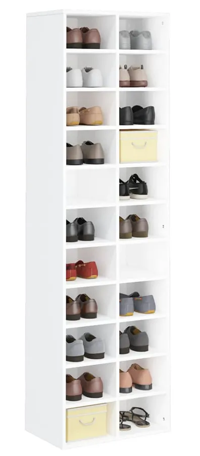 Wysoka szafa z półkami biały połysk K4-D49