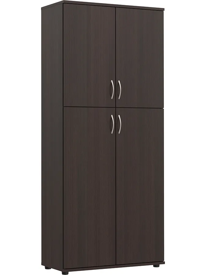 Klasyczny regał biurowy z drzwiczkami wenge E2-C47