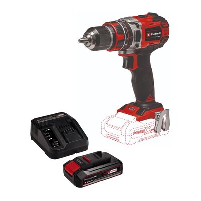 Wiertarko-wkrętarka EINHELL TE-CD 18/50 LI-I BL Solo + Akumulator EINHELL 4512097 2.5 Ah 18V + Ładowarka
