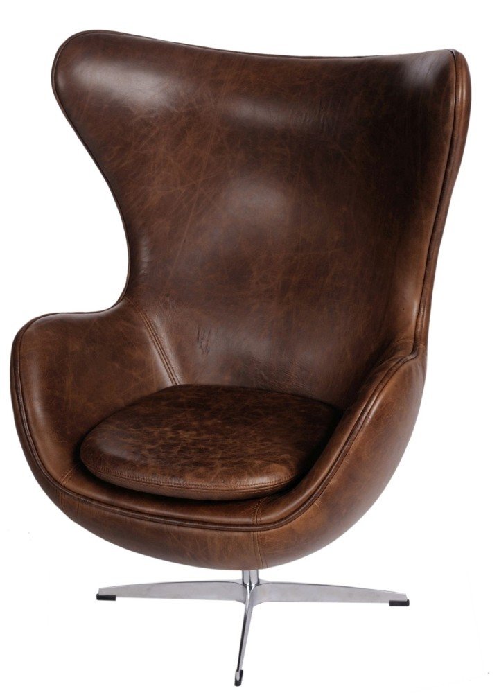 D2.Design Fotel Jajo brązowy ciemny vintage Premium 71208