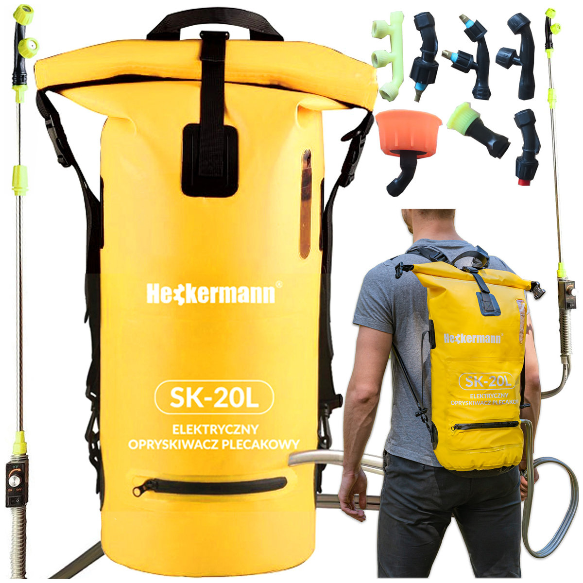 Opryskiwacz elektryczny plecakowy Heckermann SK-20L
