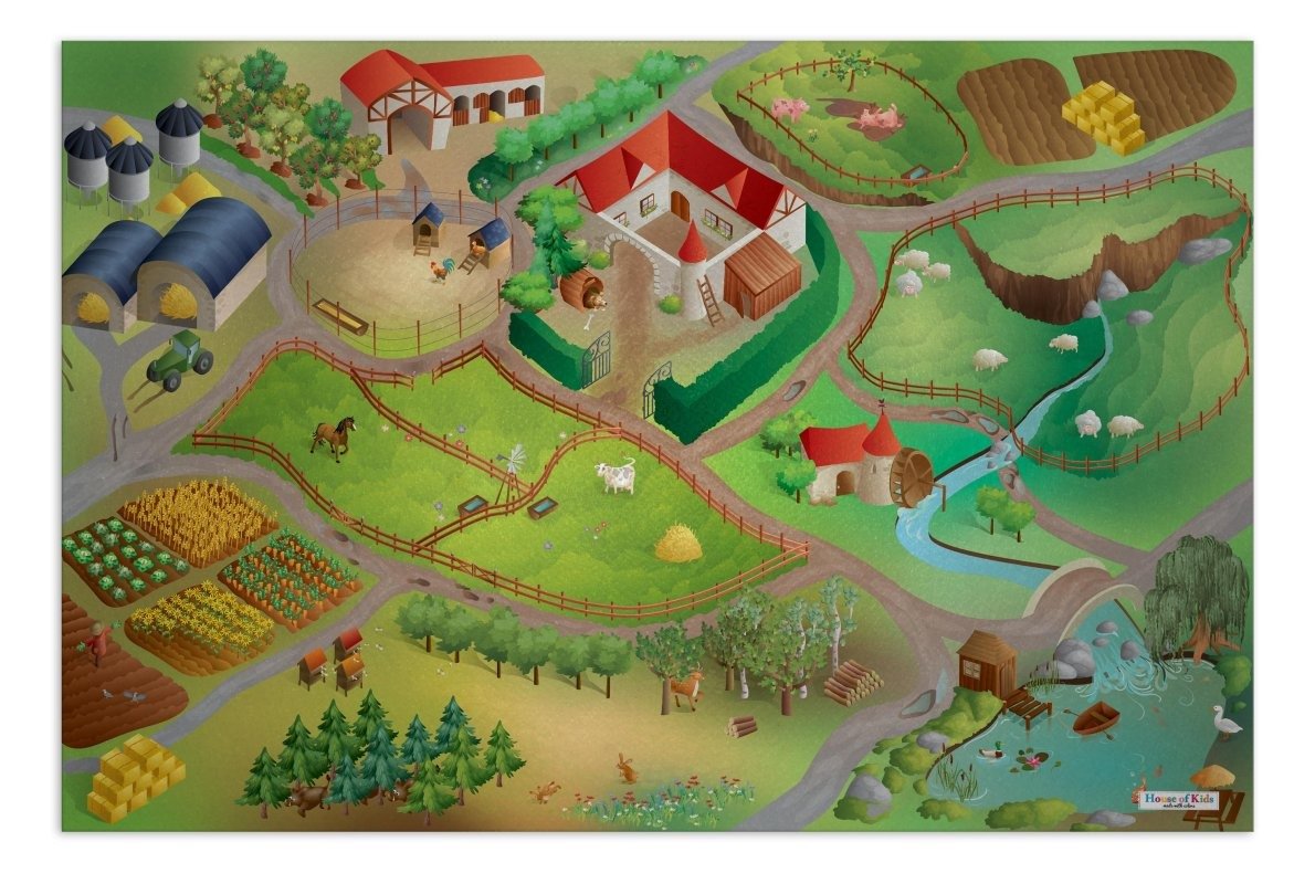 House Of Kids Dywan dziecięcy antypoślizgowy Spiel Circuit może być stosowany w gospodarstwie rolnym z poliestru, od House of Kids, dywan dla dzieci, 100 x 150 cm, wielokolorowa