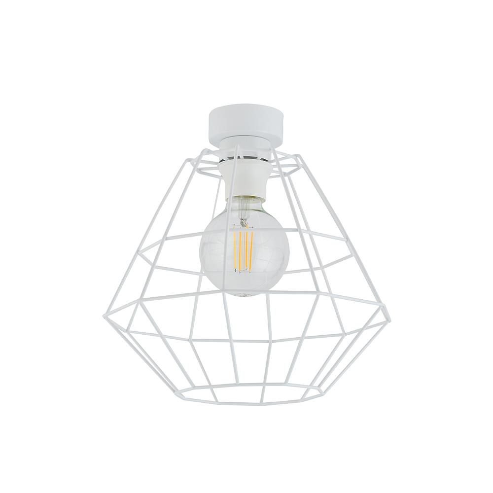 Industrialna, druciana, biała lampa sufitowa TK 6210 z serii DIAMOND NEW
