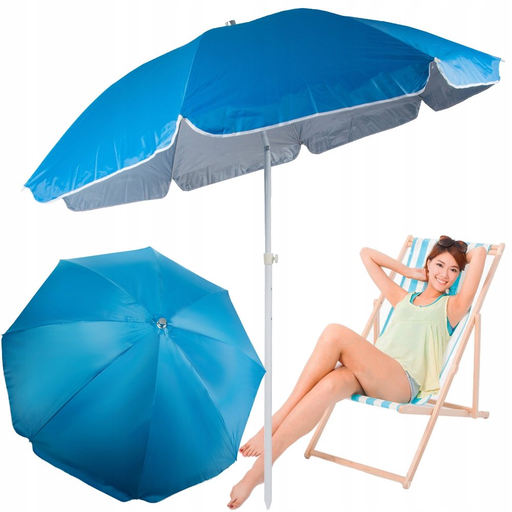 Duży Parasol Plażowy Ogrodowy Uv Łamany 170Cm