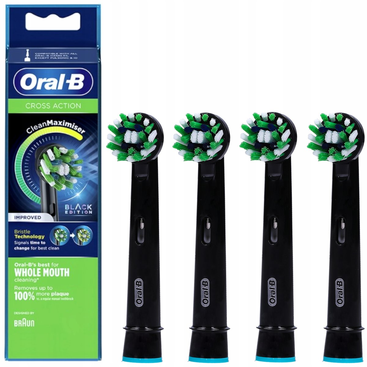 Końcówki Oral-B Cross Action 4Szt Black Edition