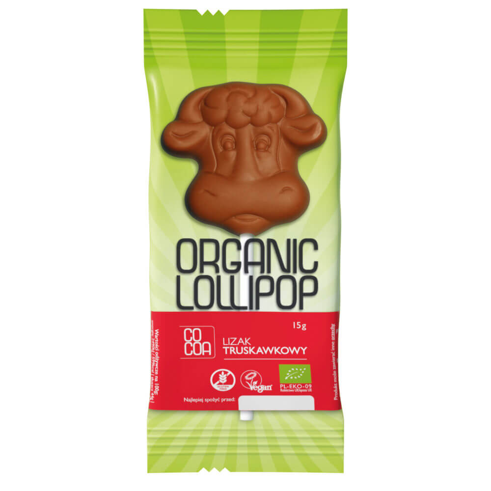 Lizak czekoladowy truskawkowy 15g