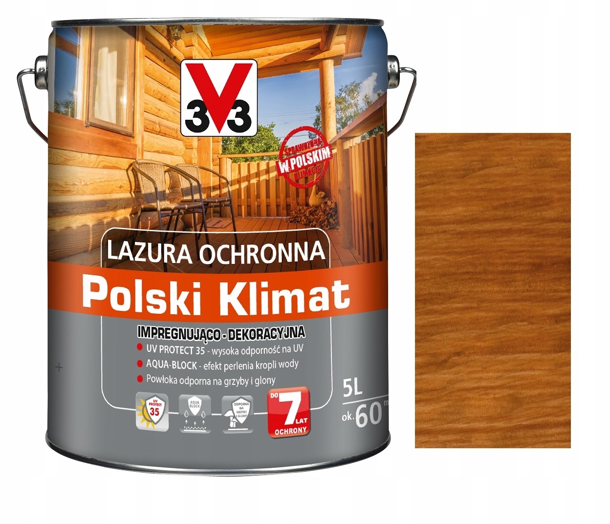 Lazura ochronna Polski Klimat impregnująco-dekoracyjna 5 l tek