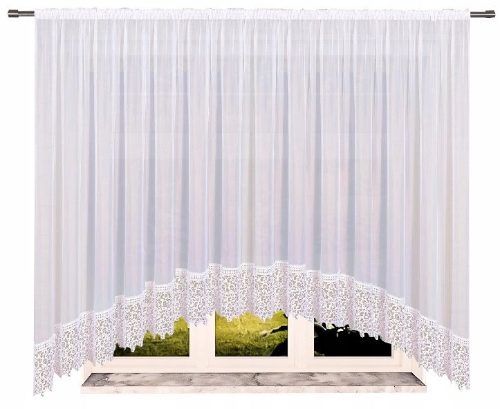 Firana gotowa w Łuk z gipiurą 160 x 300cm Biała