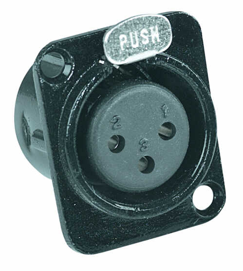 Proel XLR3FDLBK gniazdo tablicowe żeńskie