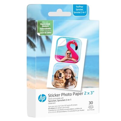 Wkład / Film / Papier Naklejki Do Hp Sprocket 2in1 30szt. (60 Naklejek)