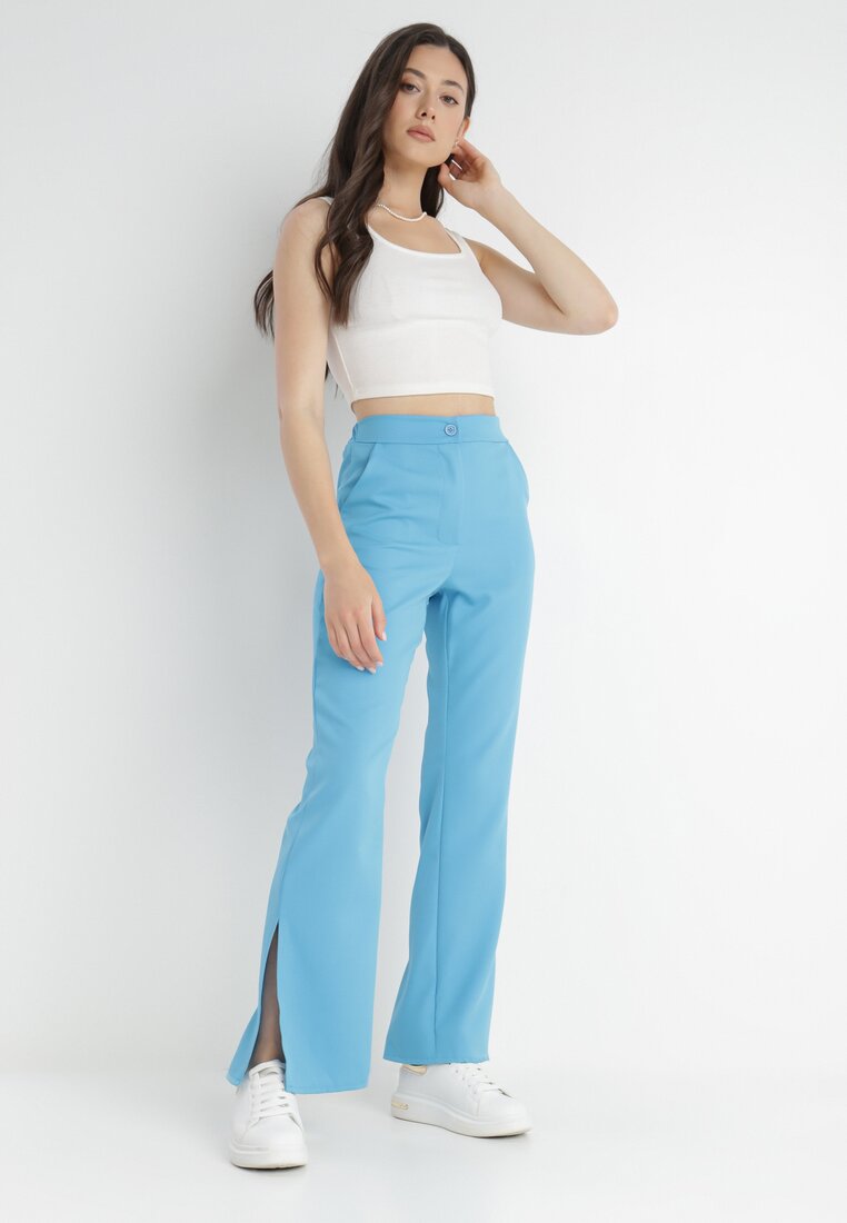 Niebieskie Spodnie Dzwony Amathotis