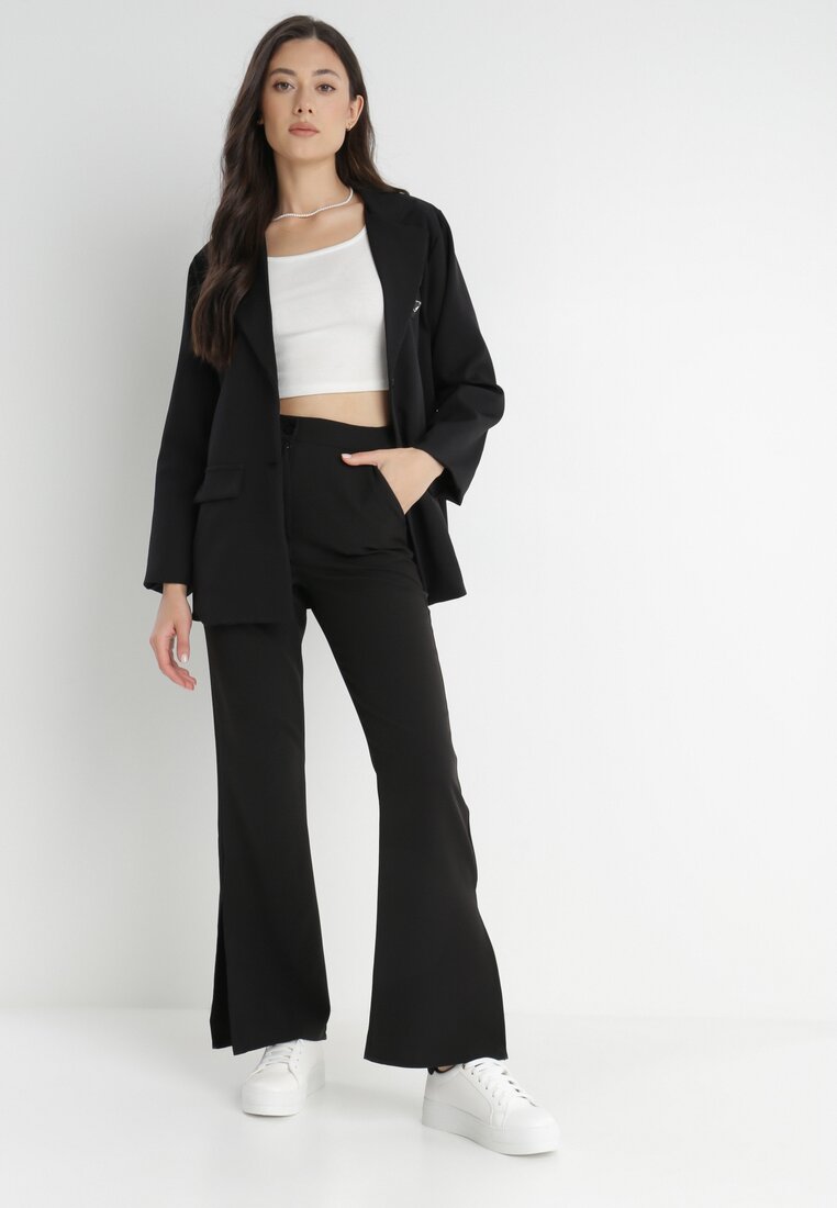 Czarne Spodnie Dzwony Amathotis