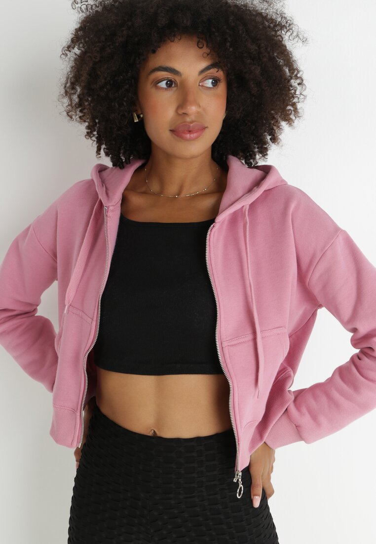 Ciemnoróżowa Bluza Zasuwana z Kapturem Albika