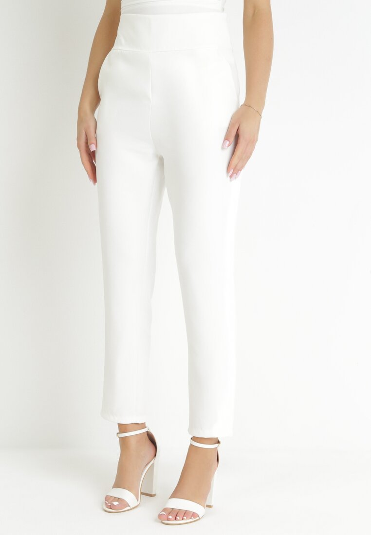 Białe Spodnie Regular Boura