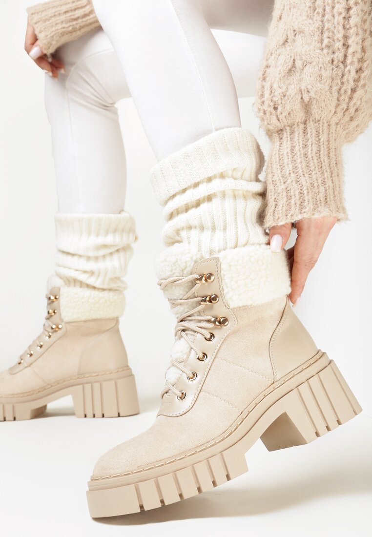 Beżowe Traperki Alden