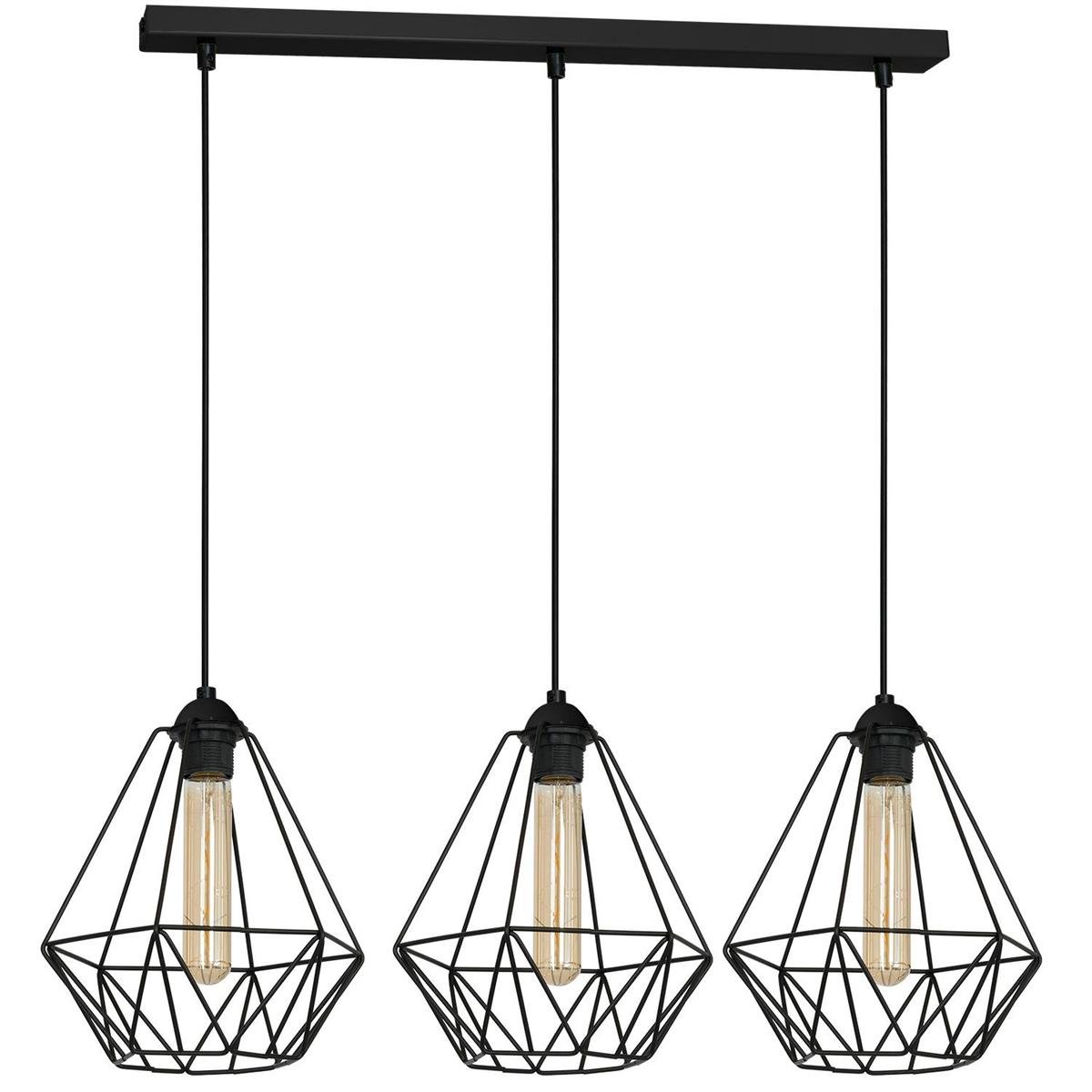 Luminex Lampa wisząca Basket New 3 x 60 W E27 black 8063
