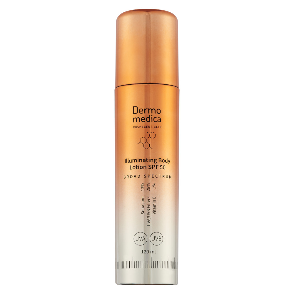 DERMOMEDICA Illuminating Body Lotion SPF50 rozświetlający, złoty lotion do ciała 120 ml