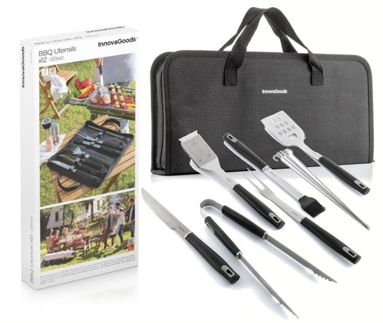 Zestaw przyborów do grilla BBQ w etui 12części