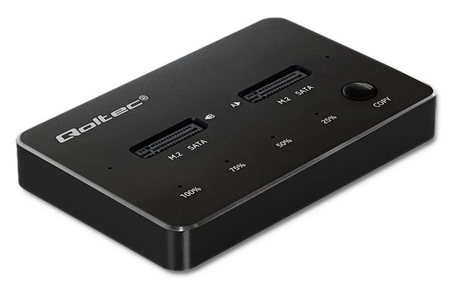 Qoltec Stacja dokująca dysków 2x SSD M.2 SATA NGFF USB typ C 50310