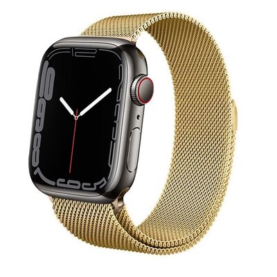 Crong Milano Steel - Pasek ze stali nierdzewnej do Apple Watch 42/44/45/49 mm (złoty)