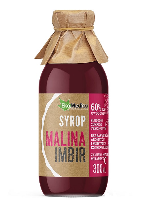 EkaMedica JaRo-Pol EkaMedica Malina Imbir, syrop z owoców malin z imbirem 300 ml 3524481
