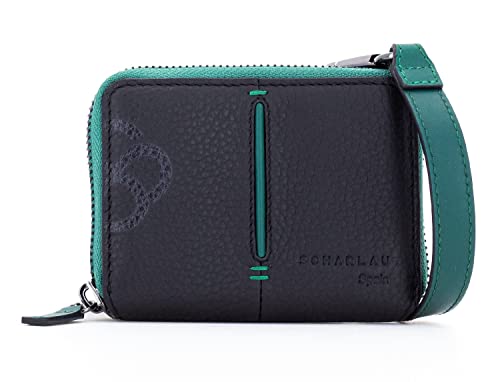 Scharlau Alexia etui na karty z paskiem na ramię ze skóry bydlęcej, kolor: czarny, wymiary 2 x 8 x 11 cm, WA07-L23BK, czarny, 2 x 8 x 11 cm, Casual