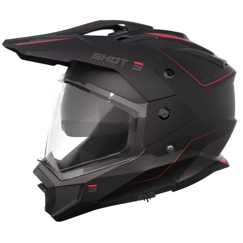 SHOT, kask cross motocyklowy TREK Rally black red matt, XL