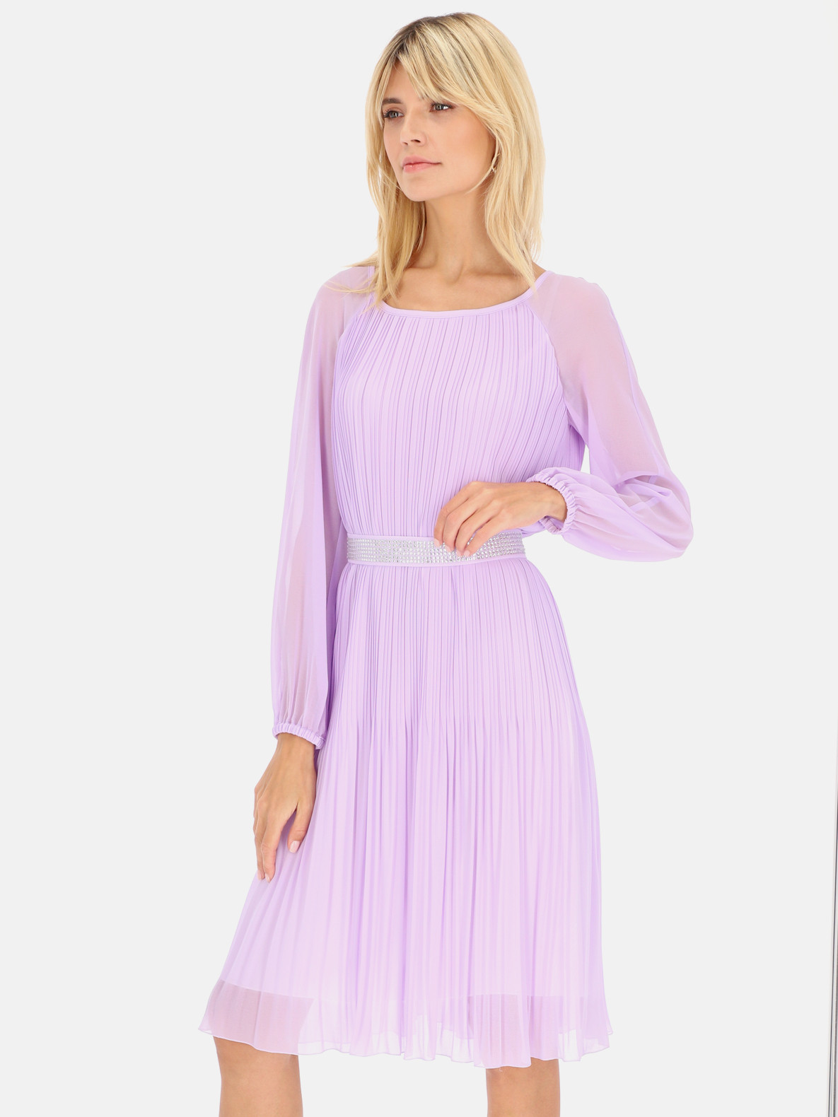 Wizytowa sukienka z ozdobnym pasem L'AF Violetta