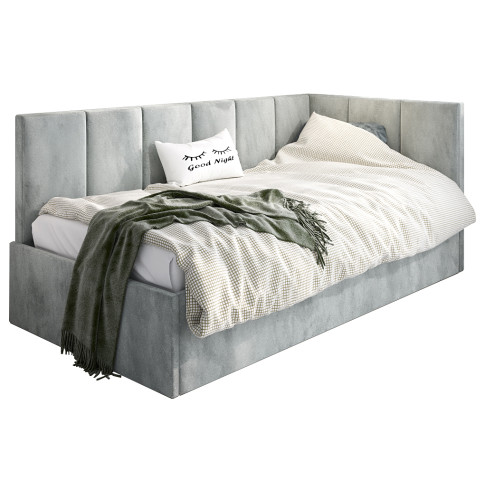 Popielate łóżko młodzieżowe ze schowkiem 100x200 H4-B92