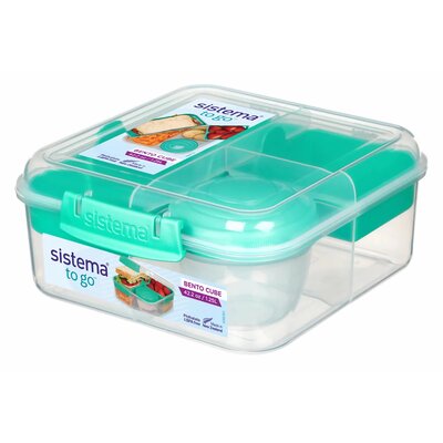 Sistema Lunchbox wielokomorowy Bento Cube To Go, zielony, 16,8x18,6x7,7 cm