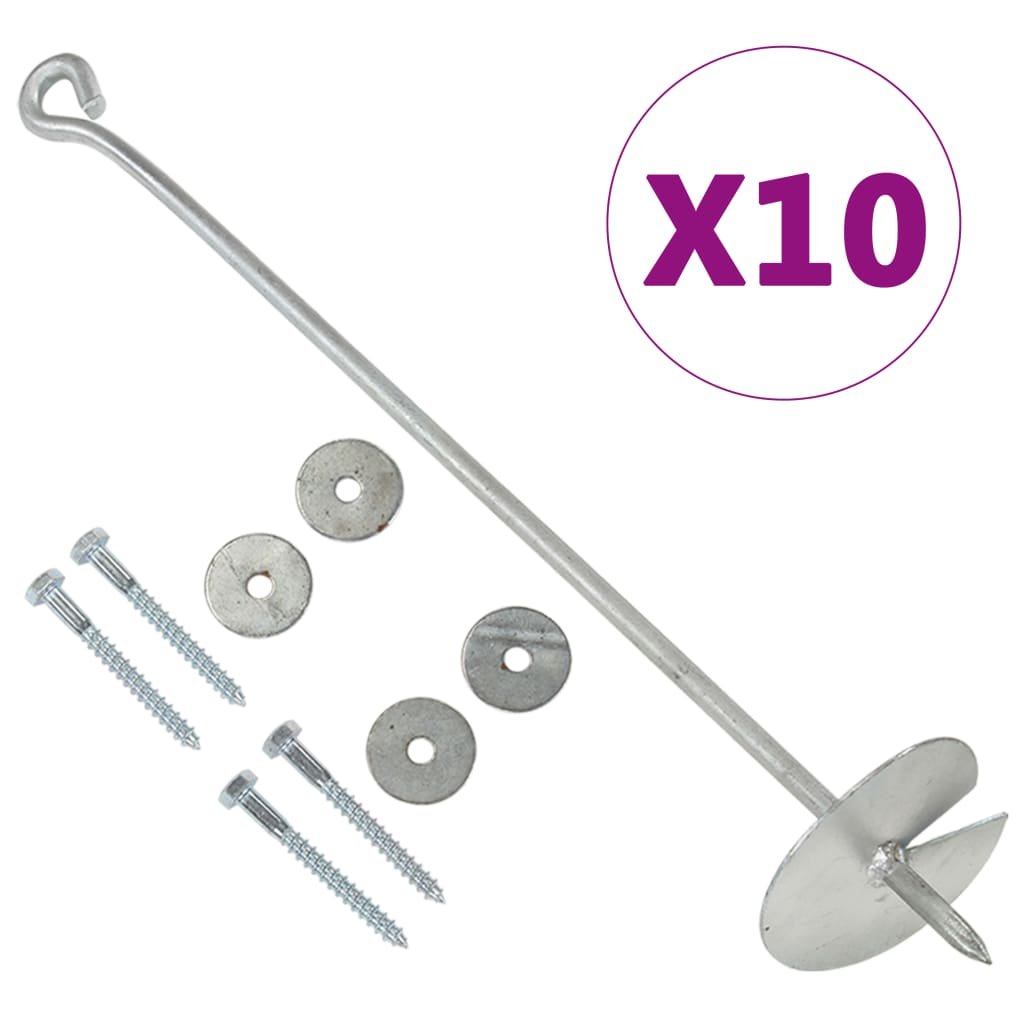 shumee Kotwy gruntowe 10 szt. 10x60 cm galwanizowany metal
