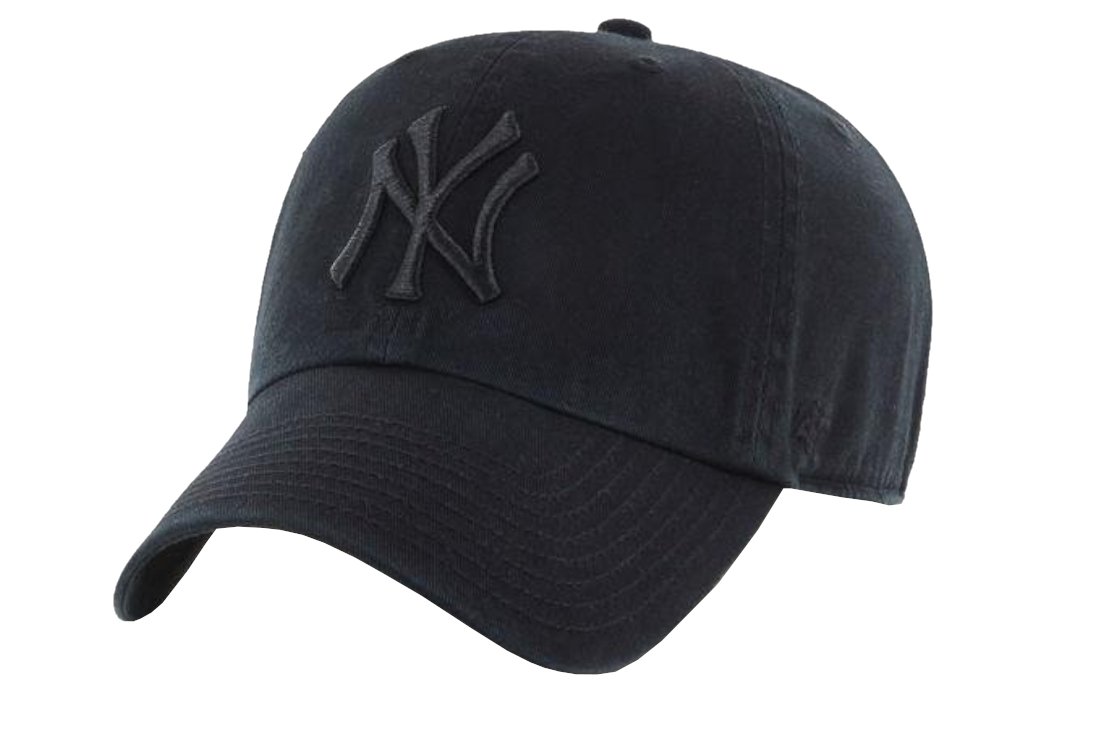 47 Brand New York Yankees MVP Cap B-RGW17GWSNL-BKF, Kobieta, Czapka z daszkiem, Czarna