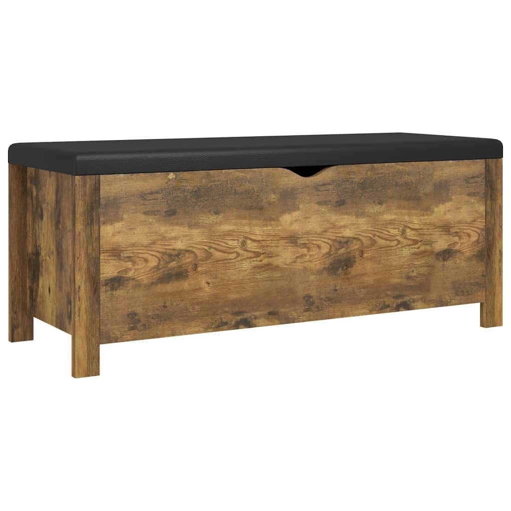 shumee Skrzynia z poduszką przydymiony dąb 105x40x45 cm płyta