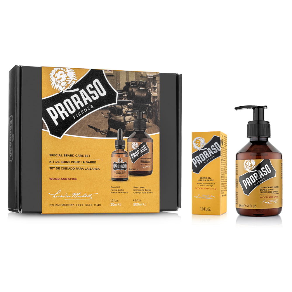 Proraso Proraso PRORASO Wood & Spice Special Beard Care Set Szampon do włosów 200ml zestaw upominkowy 124319