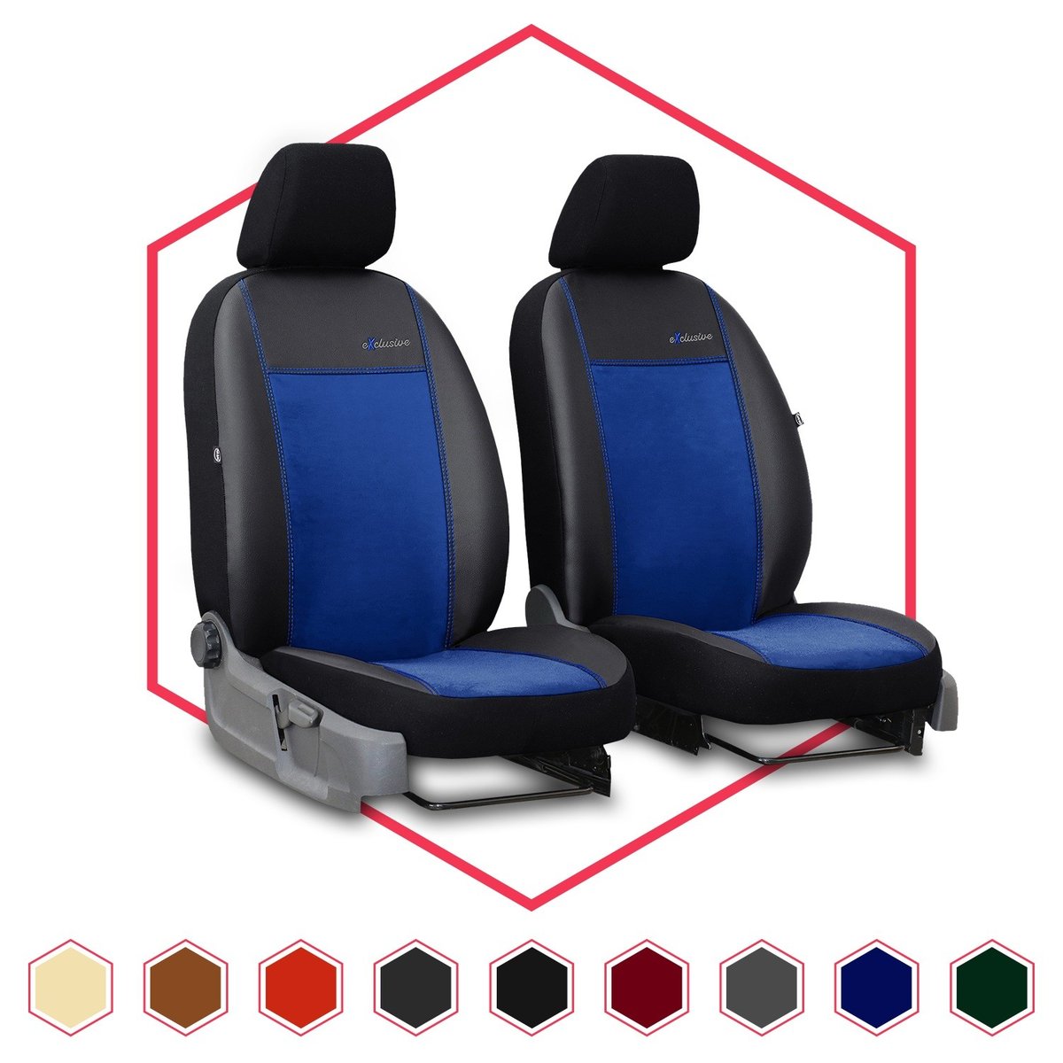 Uniwersalne pokrowce samochodowe Exclusive BUS 1+1 niebieskie
