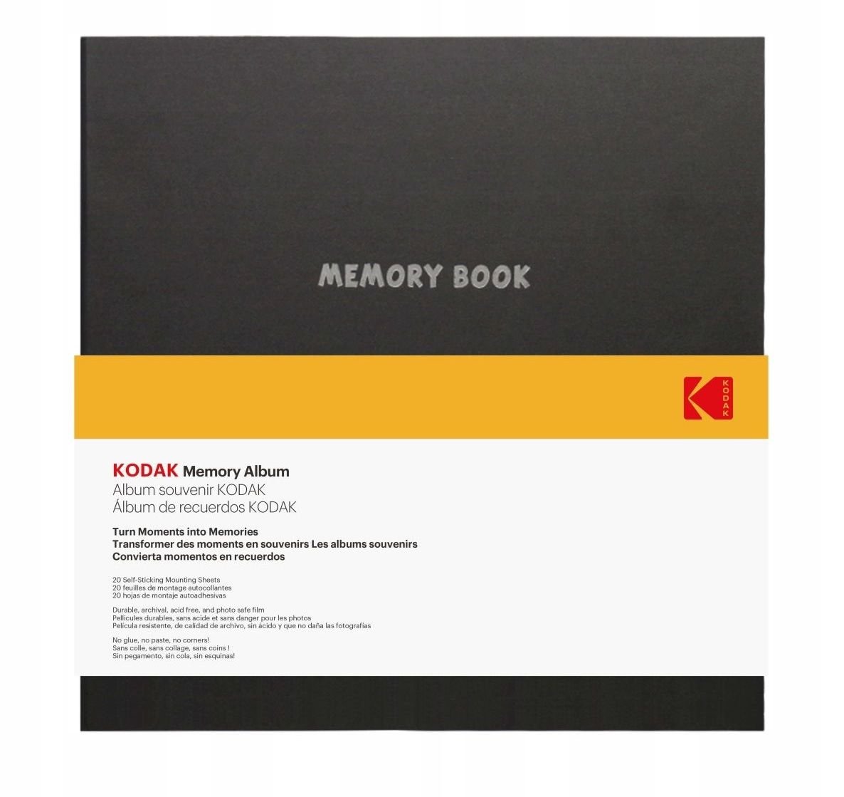 Kodak Album Na Zdjęcia Samoprzylepny 40 Stron Do Zdjęć A4 / A5 / A6 / Instax / Polaroid / Zink / Cat 9891-312 / Czarny