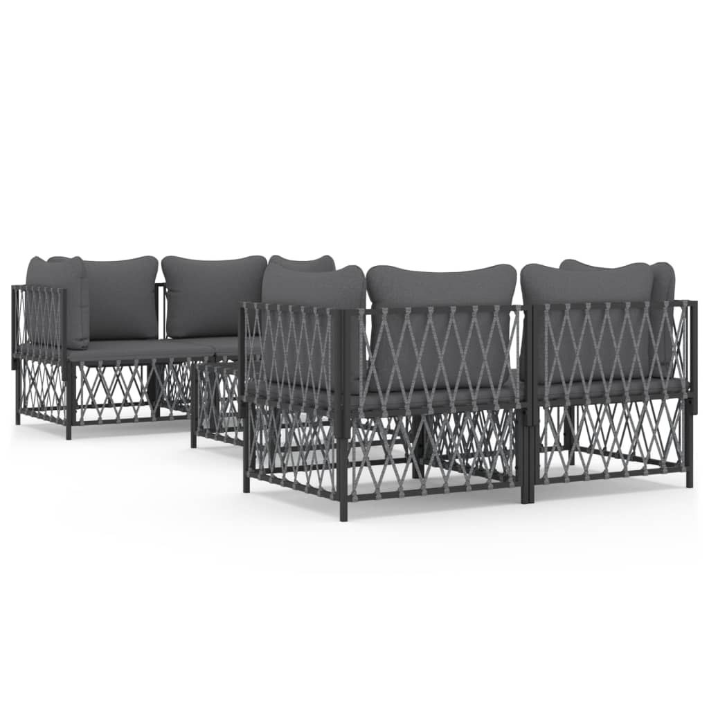 5-cz. zestaw wypoczynkowy do ogrodu, z poduszkami, antracytowy vidaXL