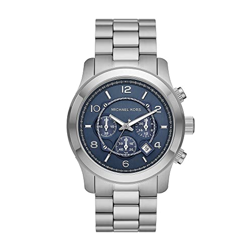Michael Kors MK9105 Zegarek dla Mężczyzn Runway Mechanizm Kwarcowy, Chronograficzny, Rozmiar Koperty 45 mm, Pasek ze Stali Nierdzewnej