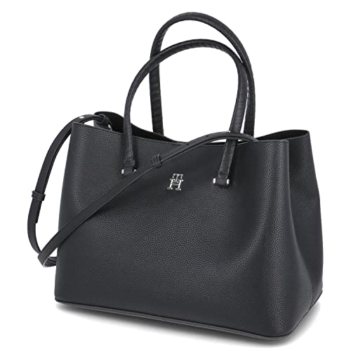 Tommy Hilfiger Damska teczka z emblematem TH, czarna, OS, Czarny