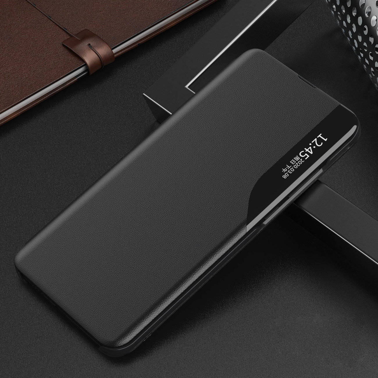 Eco Leather View Case etui Samsung Galaxy A54 5G z klapką podstawka czarne